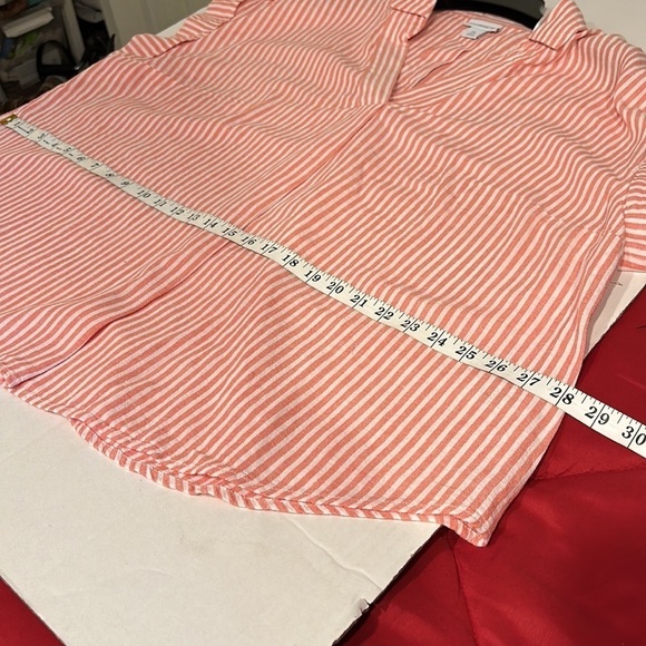 Liz Claiborne orange and white striped top NEW - Picture 6 of 9